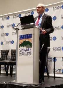 Spencer Schilling presenting at SNAME in November 2019.